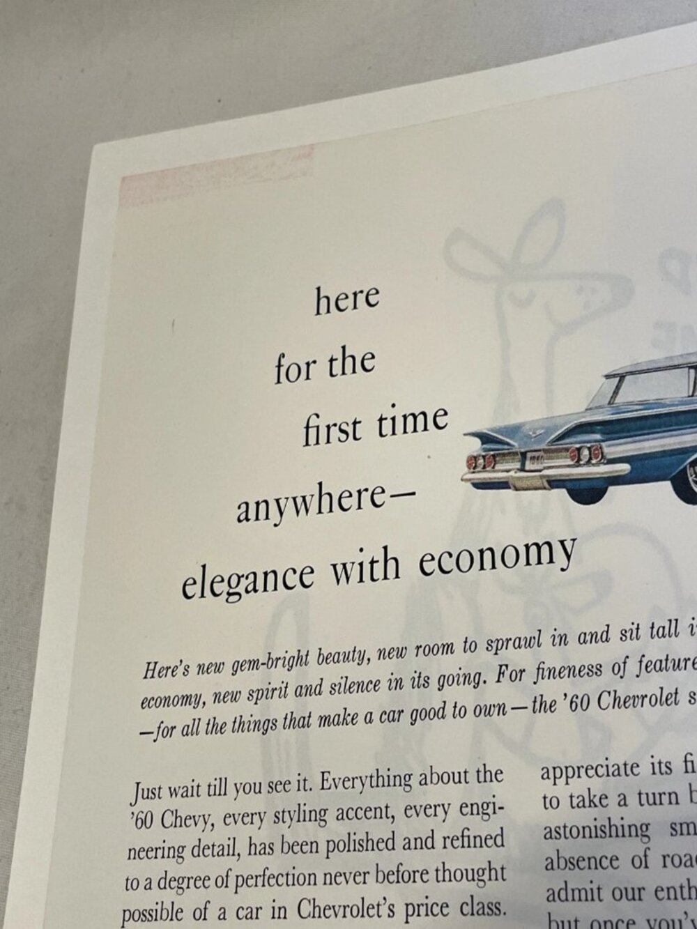 1960 Chevrolet Impala Ad 1959 Vintage Print Original Car Decor Sport Sedan 60s - Picture 7 of 9